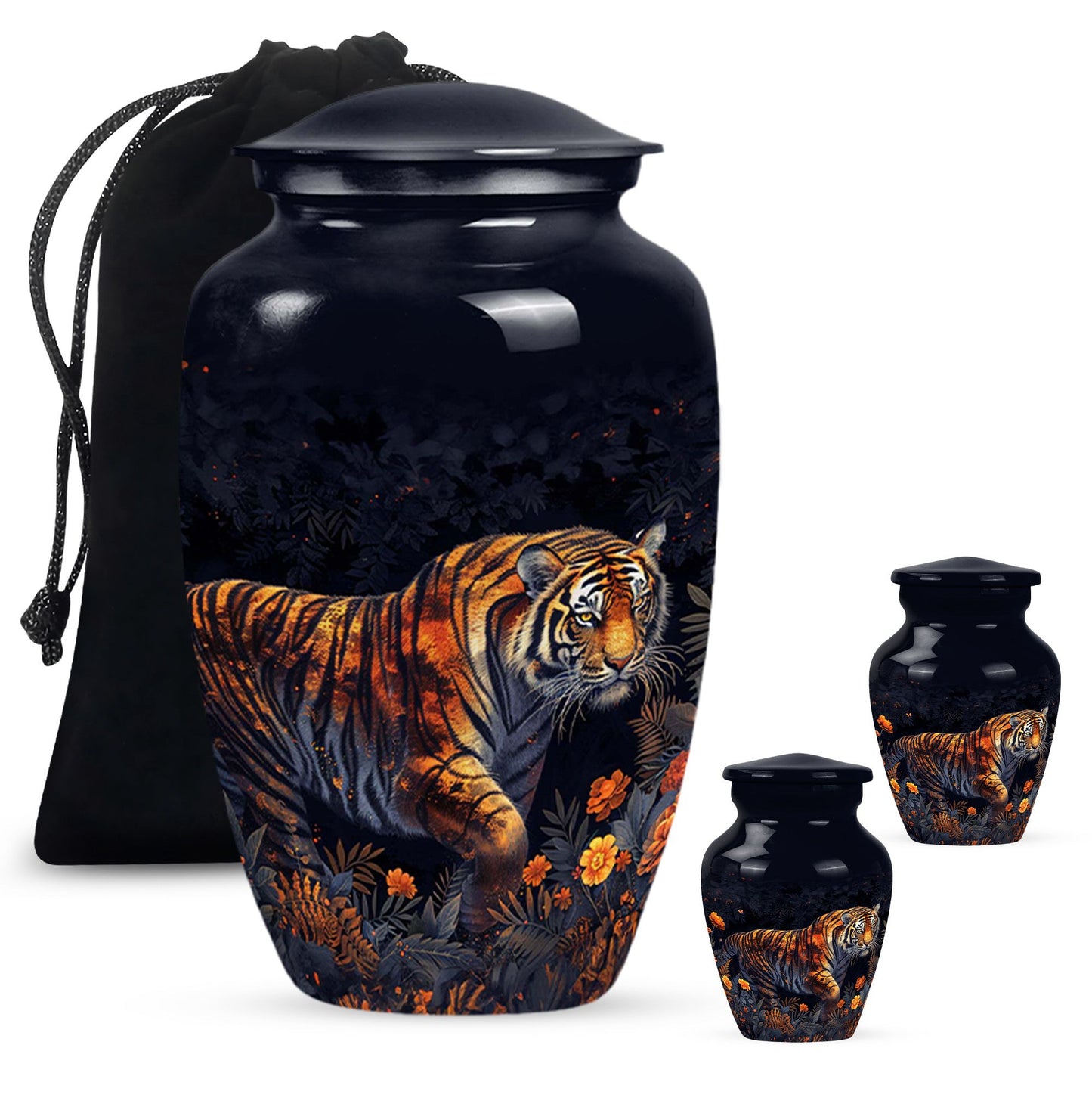 Personalized Tiger Cremation Urn for Human Ashes - 10-inch, 200 cu in - Yatskia