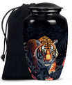 Hungry Black Tiger Cremation Urn - Burial Urn For Ashes