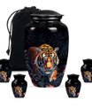 Hungry Black Tiger Cremation Urn - Burial Urn For Ashes
