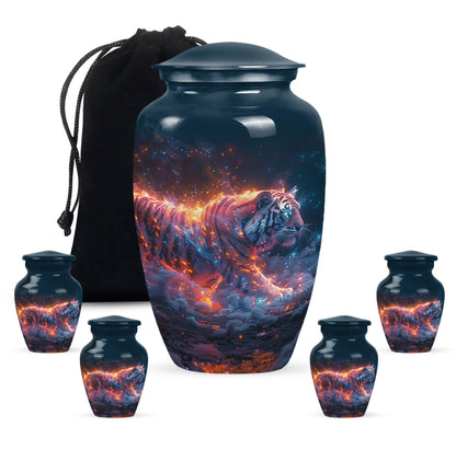 Personalized Tiger Cremation Urn for Adult - 10-inch, 200 cu in - Yatskia