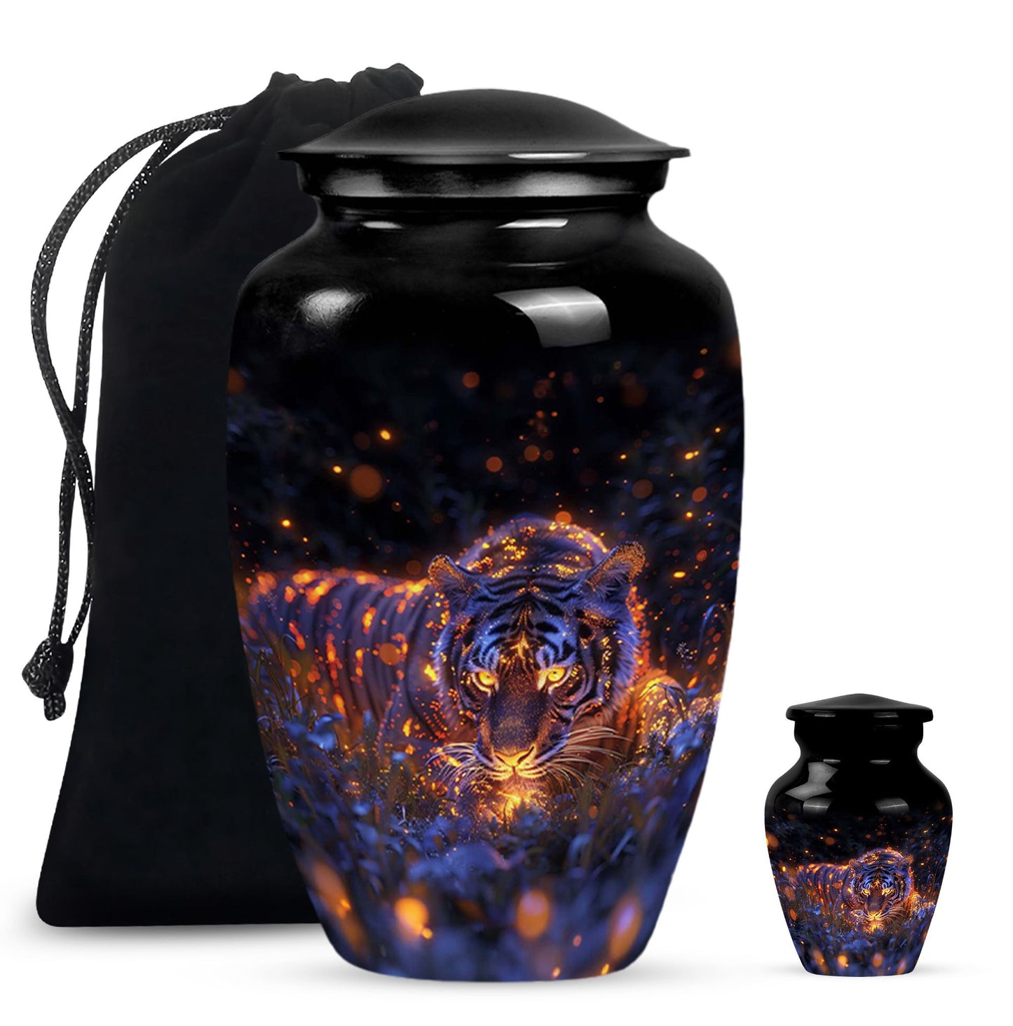 Personalized Tiger Cremation Urn for Mom - 10-inch, 200 cu in - Yatskia