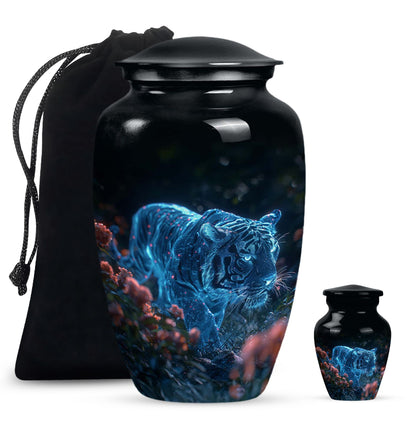 Personalized Tiger Keepsake Urn for Human Ashes - 10-inch, 200 cu in - Yatskia