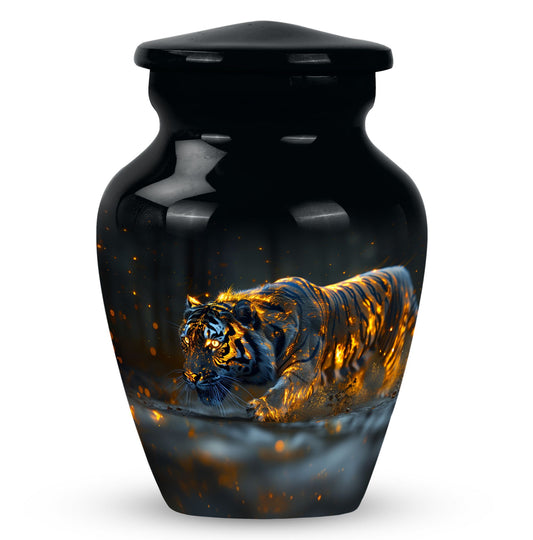 Tiger Black Cremation Urn - Urns For Human Ashes