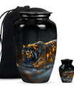 Hunger Tiger Black Cremation Urn - Urns For Human Ashes Large Adult