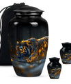 Hunger Tiger Black Cremation Urn - Urns For Human Ashes Large Adult