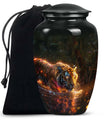 Black Tiger Cremation Urn with Artistic Design - Unique Urn for Ashes