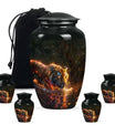 Black Tiger Cremation Urn with Artistic Design - Unique Urn for Ashes