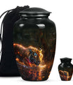 Black Tiger Cremation Urn with Artistic Design - Unique Urn for Ashes