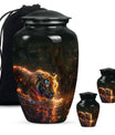 Black Tiger Cremation Urn with Artistic Design - Unique Urn for Ashes