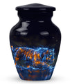 Blue Tiger Design Cremation Urn - Large Urns For Female & Male