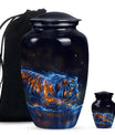 Blue Tiger Design Cremation Urn - Large Urns For Female & Male