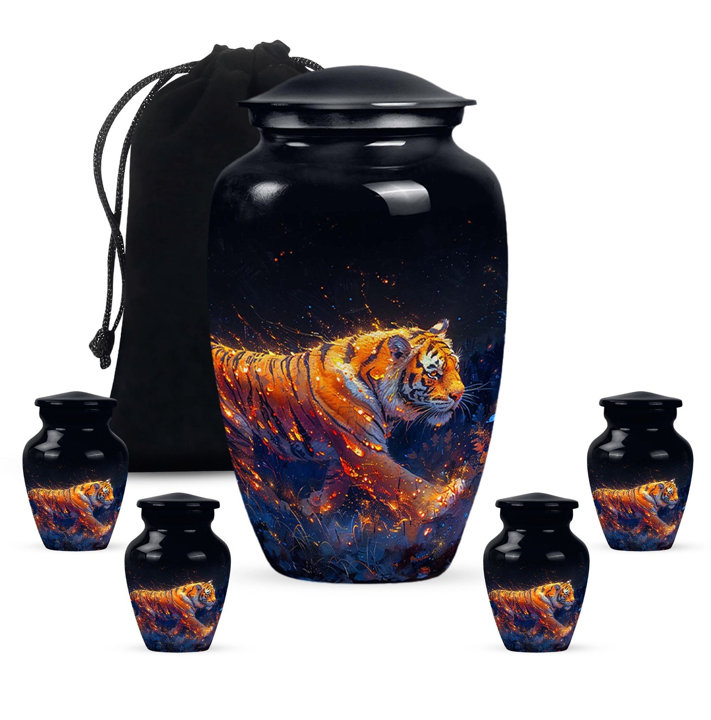 Personalized Tiger Cremation Urn for Mom - 10-inch, 200 cu in - Yatskia