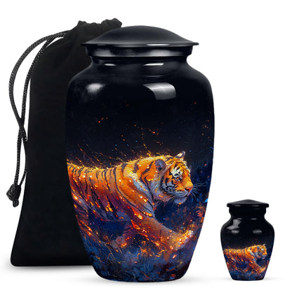 Personalized Tiger Cremation Urn for Mom - 10-inch, 200 cu in - Yatskia