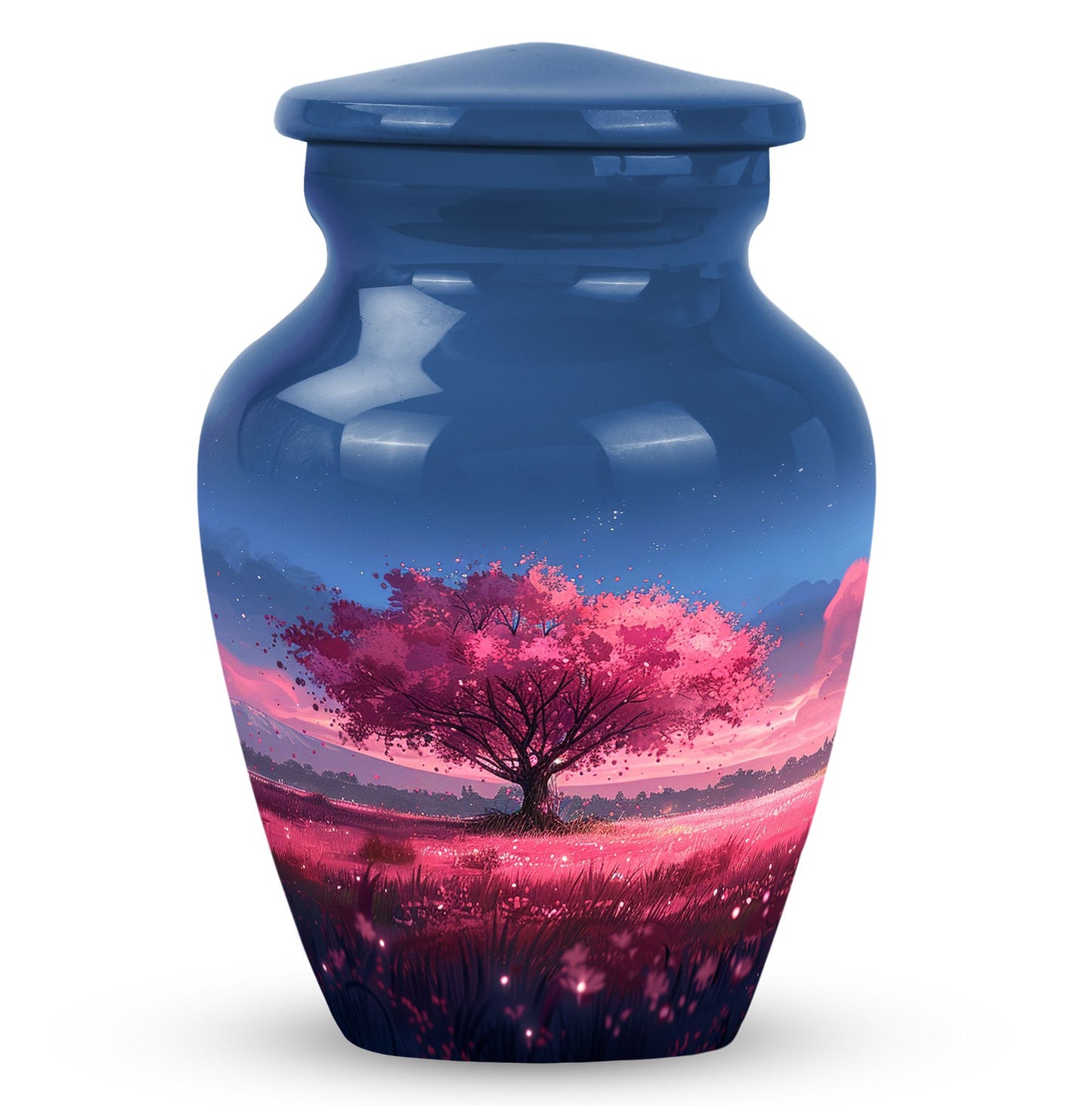 Pink Personalized Tree of Life Cremation Urn for Human Ashes - 10-inch, 200 cu in - Yatskia