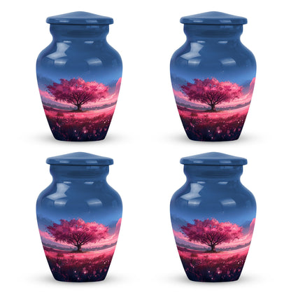 Pink Personalized Tree of Life Cremation Urn for Human Ashes - 10-inch, 200 cu in - Yatskia