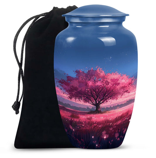 Tree of Life Urn for Human Ashes - Pink Cherry Blossom Design