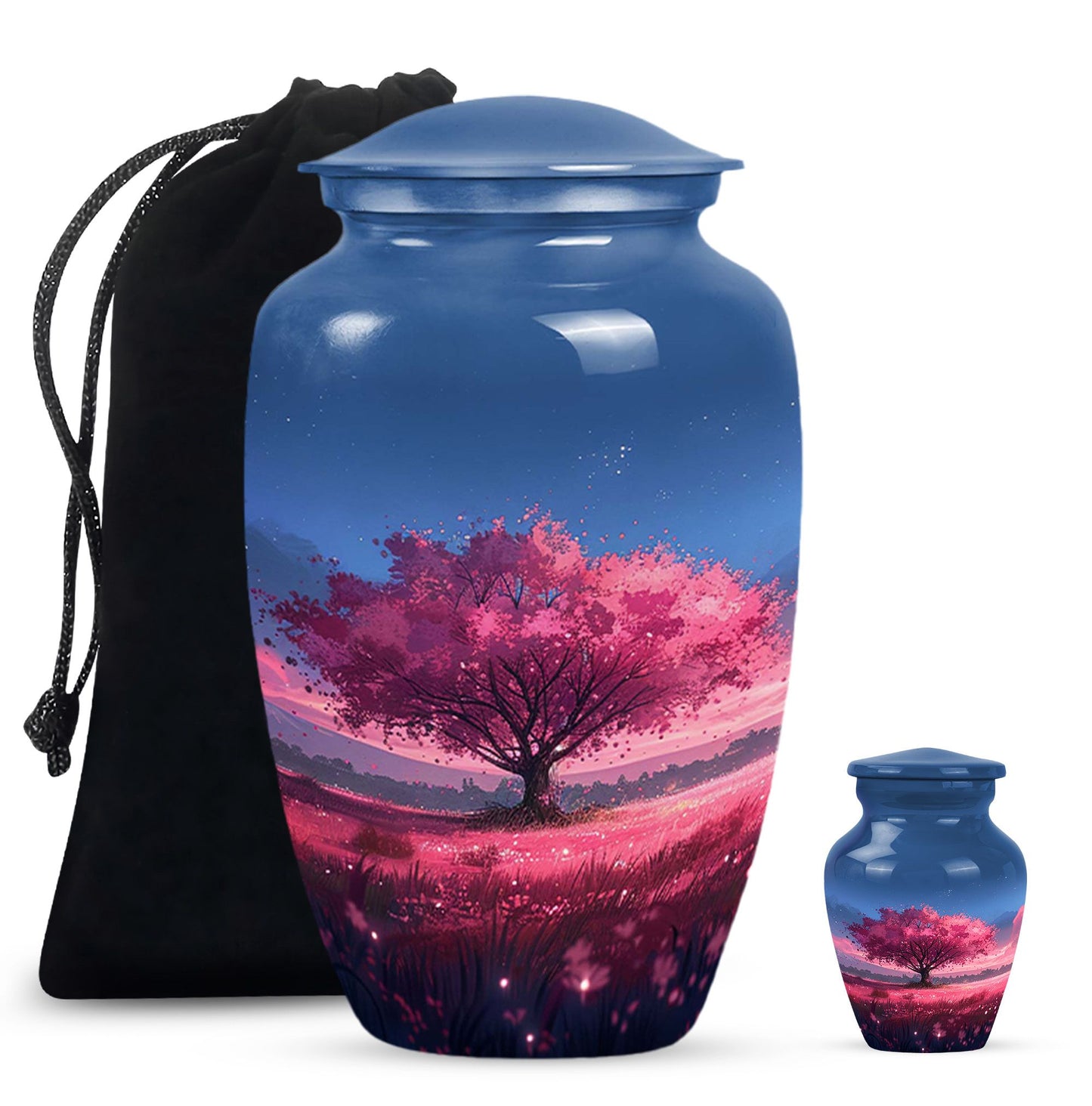 Pink Personalized Tree of Life Cremation Urn for Human Ashes - 10-inch, 200 cu in - Yatskia