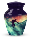 Surfing Man In Ocean - Decorative Unique Urn For Ashes Adult Male
