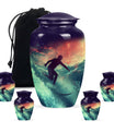 Surfing Man In Ocean - Decorative Unique Urn For Ashes Adult Male
