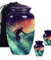 Surfing Man In Ocean - Decorative Unique Urn For Ashes Adult Male