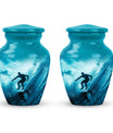 Midnight Surf Odyssey - Large Urn Memorial, Funeral Cremation Urn