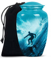 Midnight Surf Odyssey - Large Urn Memorial, Funeral Cremation Urn