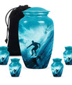 Midnight Surf Odyssey - Large Urn Memorial, Funeral Cremation Urn