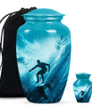 Midnight Surf Odyssey - Large Urn Memorial, Funeral Cremation Urn