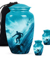 Midnight Surf Odyssey - Large Urn Memorial, Funeral Cremation Urn