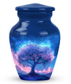 Tree of Life Burial Urn – Beautiful Artistic Blue Urn For Funeral Ashes