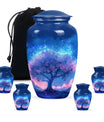 Tree of Life Burial Urn – Beautiful Artistic Blue Urn For Funeral Ashes