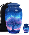 Tree of Life Burial Urn – Beautiful Artistic Blue Urn For Funeral Ashes