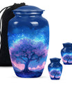 Tree of Life Burial Urn – Beautiful Artistic Blue Urn For Funeral Ashes