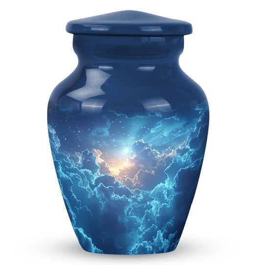 Blue Personalized Blue Cremation Urn for Human Ashes - Yatskia