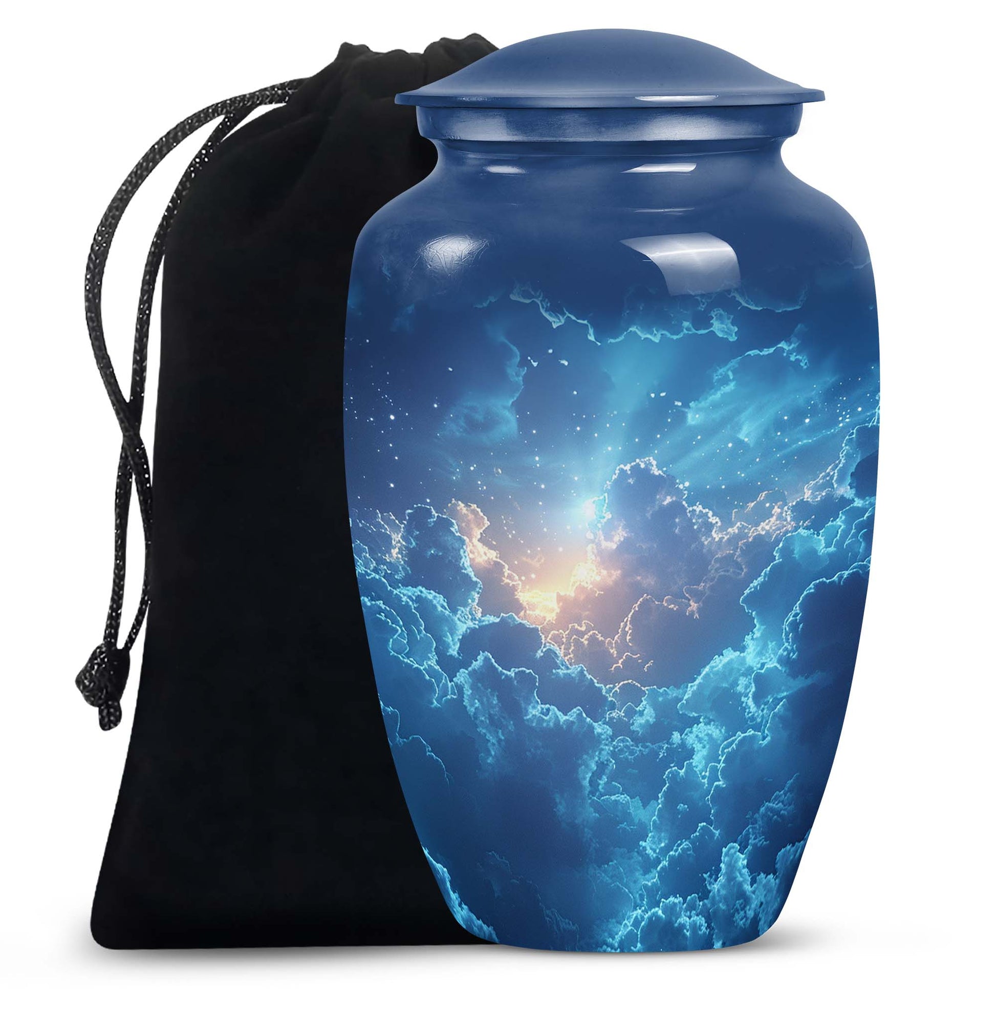 Beautiful Blue Sky and Sun Urn - Unique Urns For Human Ashes