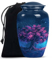 Night Pink Tree Cremation Urn - Beautiful Night Sky Burial Urn For Women