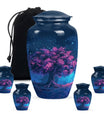 Night Pink Tree Cremation Urn - Beautiful Night Sky Burial Urn For Women