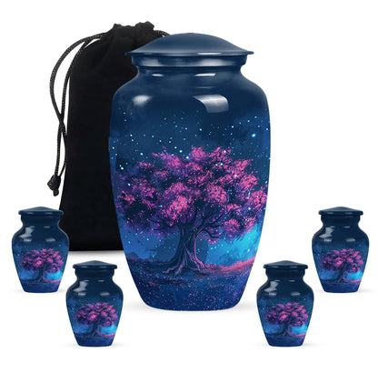 Pink Personalized Star Cremation Urn for Women - 10-inch, 200 cu in - Yatskia
