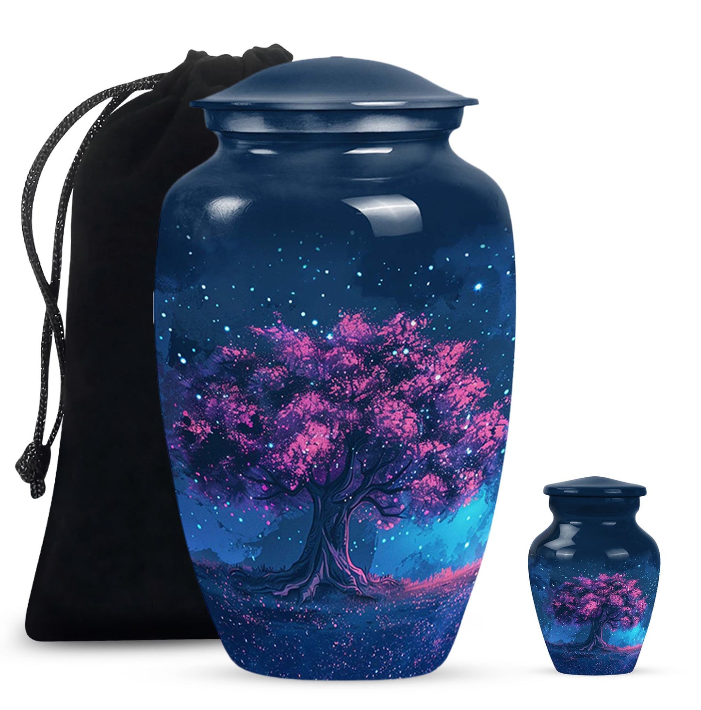 Pink Personalized Star Cremation Urn for Women - 10-inch, 200 cu in - Yatskia