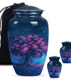 Night Pink Tree Cremation Urn - Beautiful Night Sky Burial Urn For Women