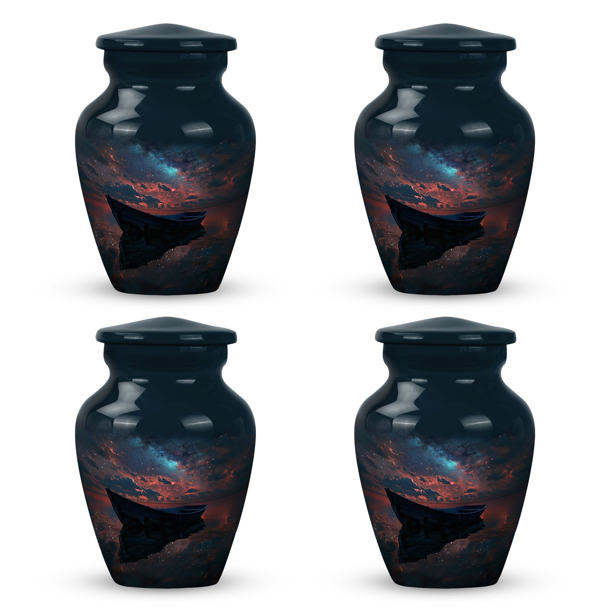Boat Night Sky Urn – Celestial Vessel Design for Memorial Keepsakes