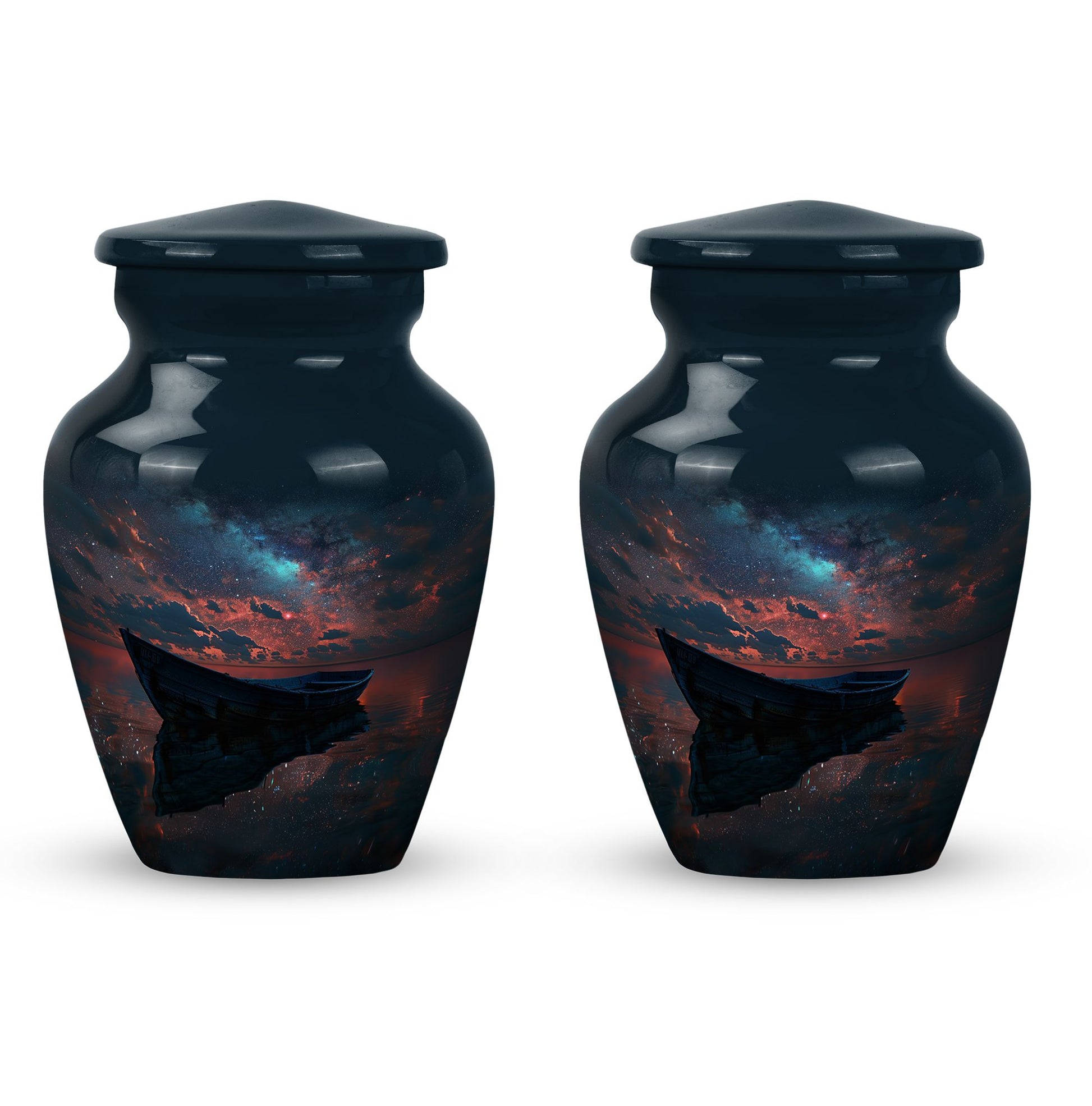 Boat Night Sky Urn – Celestial Vessel Design for Memorial Keepsakes