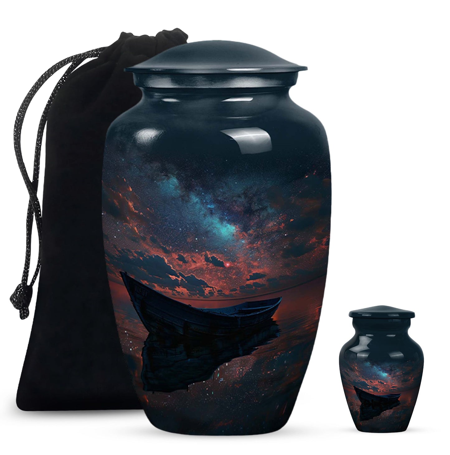 Personalized Boat Memorial Urn for Human Ashes - 10-inch, 200 cu in - Yatskia