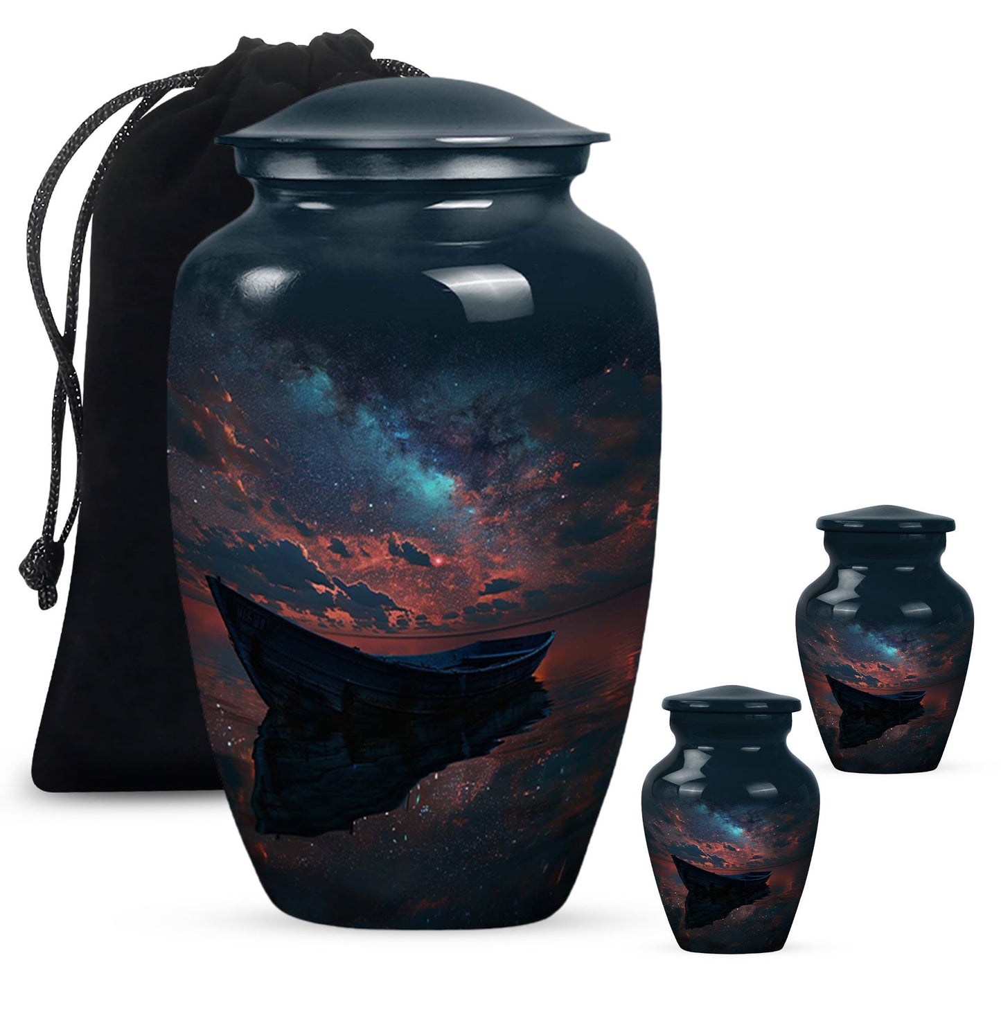 Personalized Boat Memorial Urn for Human Ashes - 10-inch, 200 cu in - Yatskia
