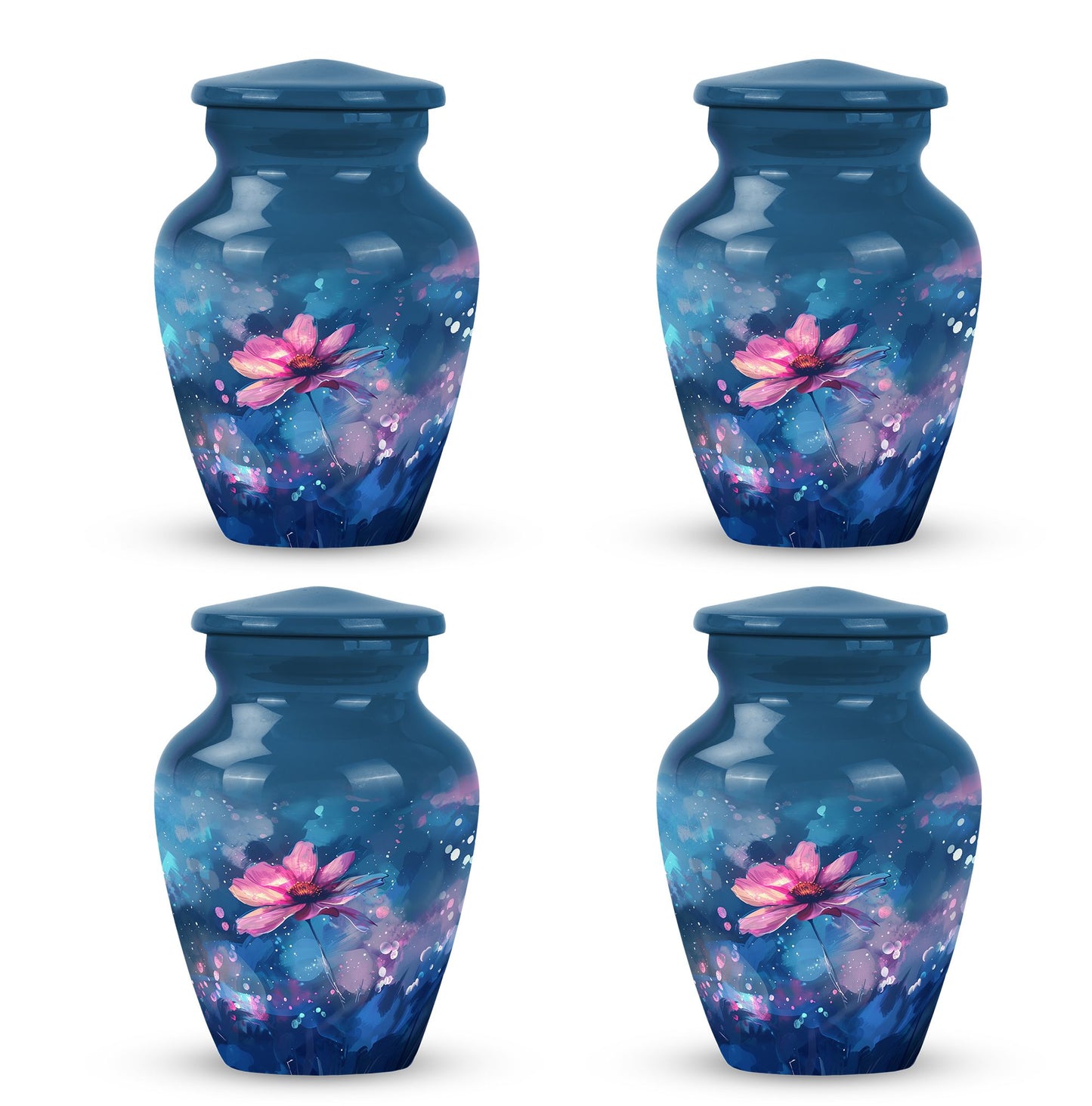 Pink Personalized Flower Cremation Urn for Women - 10-inch, 200 cu in - Yatskia