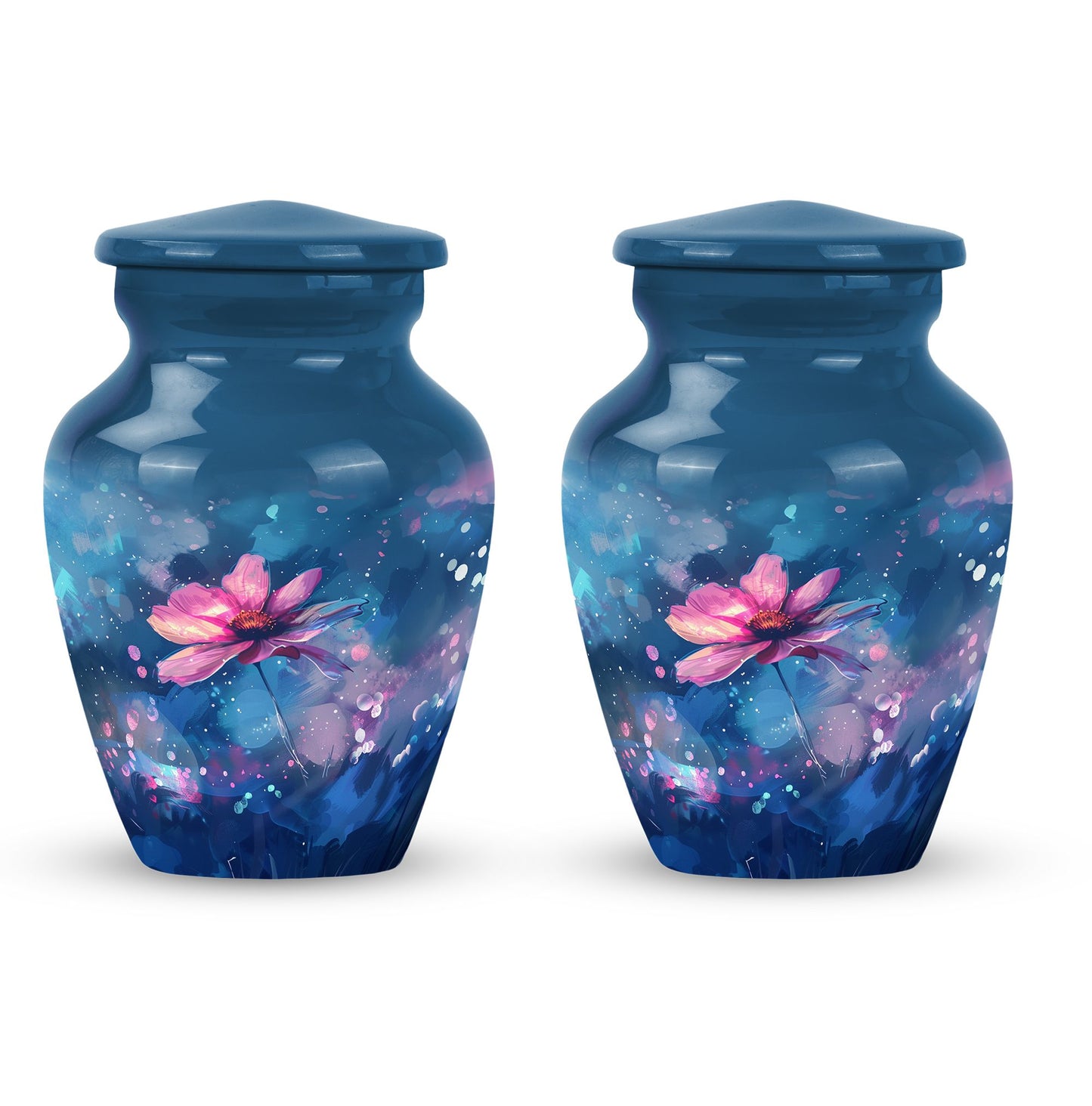 Pink Personalized Flower Cremation Urn for Women - 10-inch, 200 cu in - Yatskia