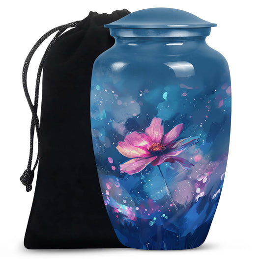 Beautiful Pink Flower Cremation Urn for Ashes - Decorative Unique Urn For Women