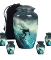 Surfer-Ocean Themed Cremation Urn - Urns For Ashes Large