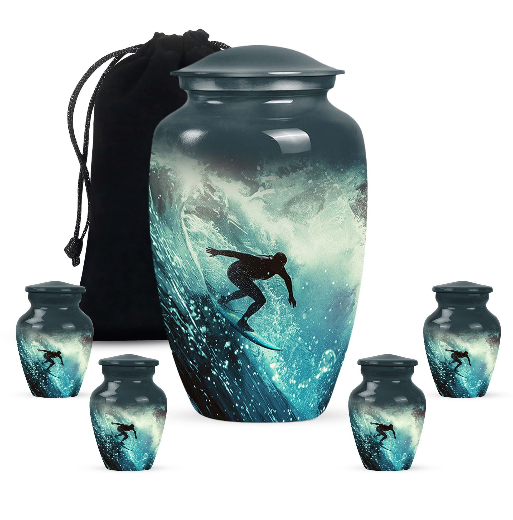 Surfer-Ocean Themed Cremation Urn - Urns For Ashes Large