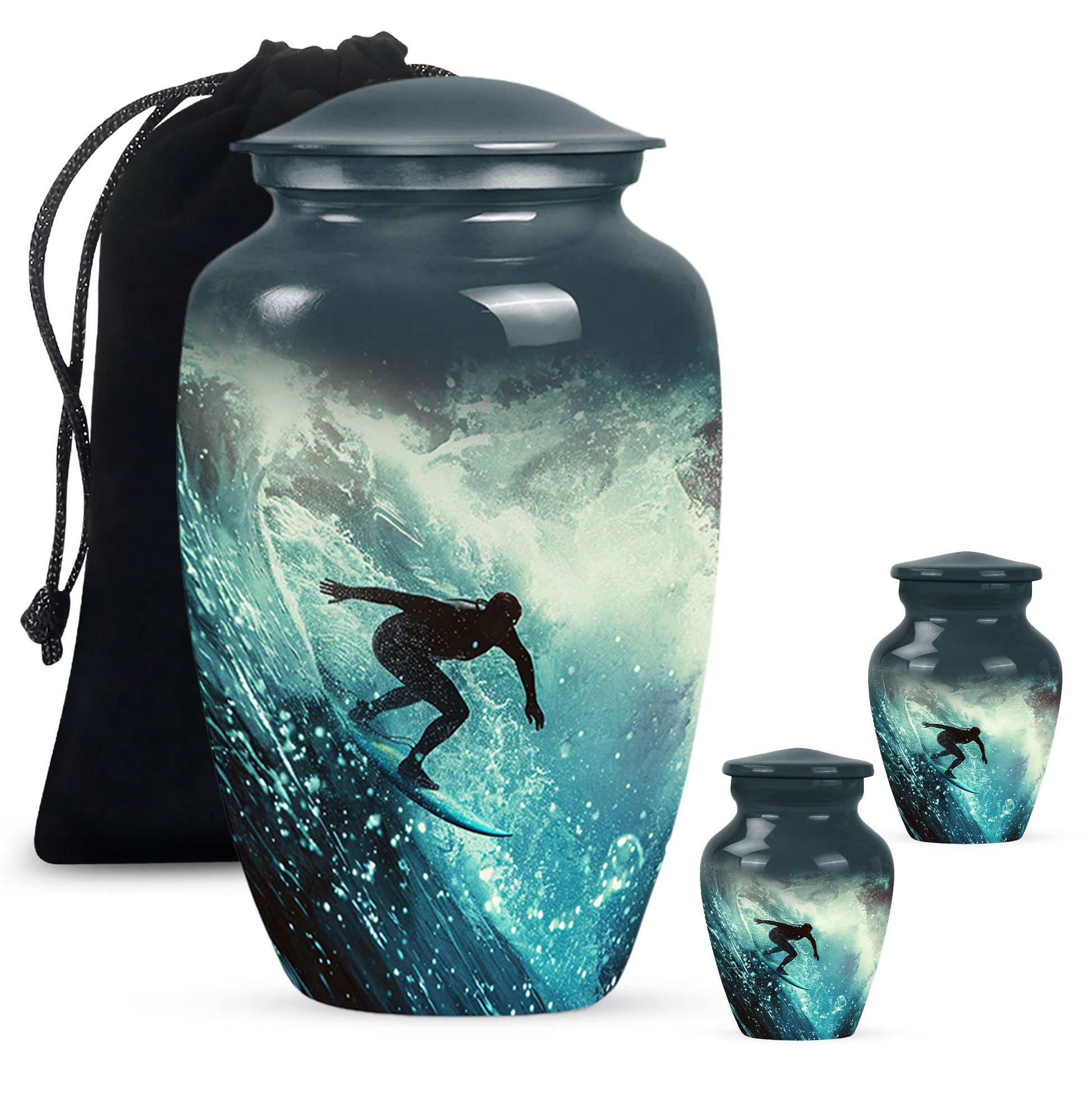 Surfer-Ocean Themed Cremation Urn - Urns For Ashes Large
